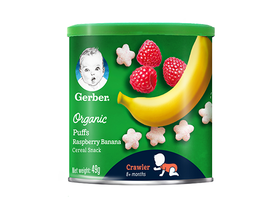 Bánh ăn dặm Gerber Organic vị Phúc bồn tử Chuối