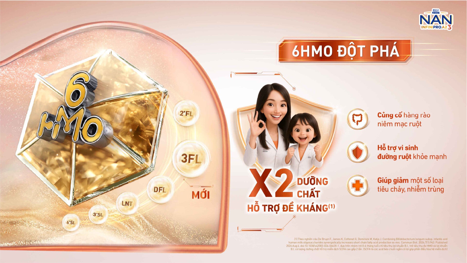 6HMO thế hệ mới giúp tăng cường miễn dịch và bảo vệ hệ tiêu hóa