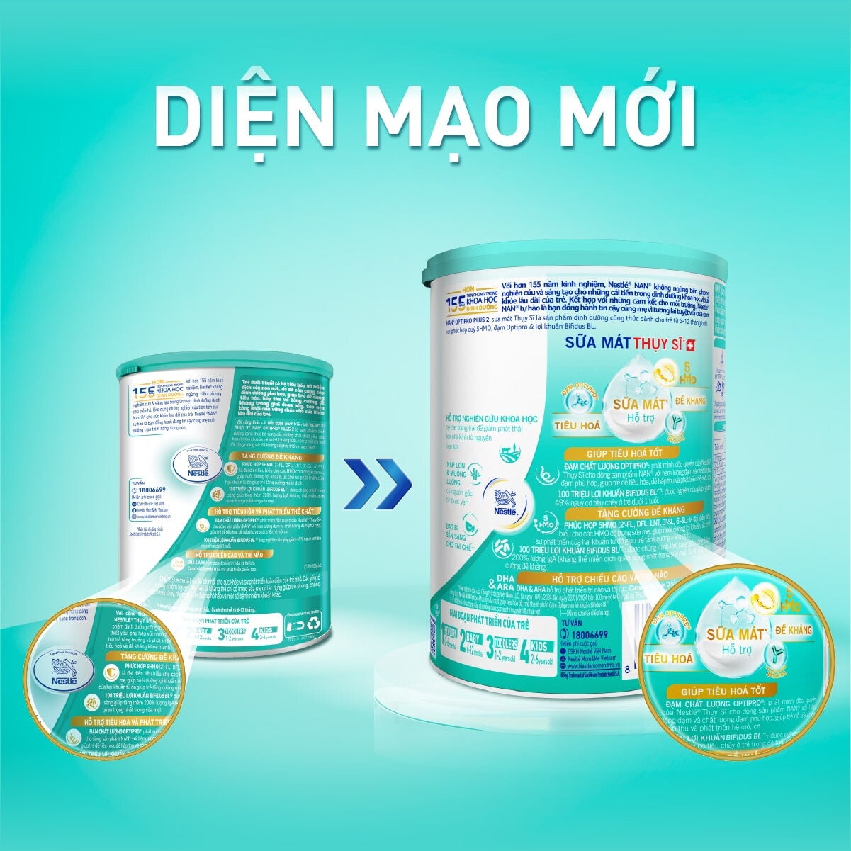 NAN OPTIPRO PLUS 2 DIỆN MẠO MỚI MẶT SAU