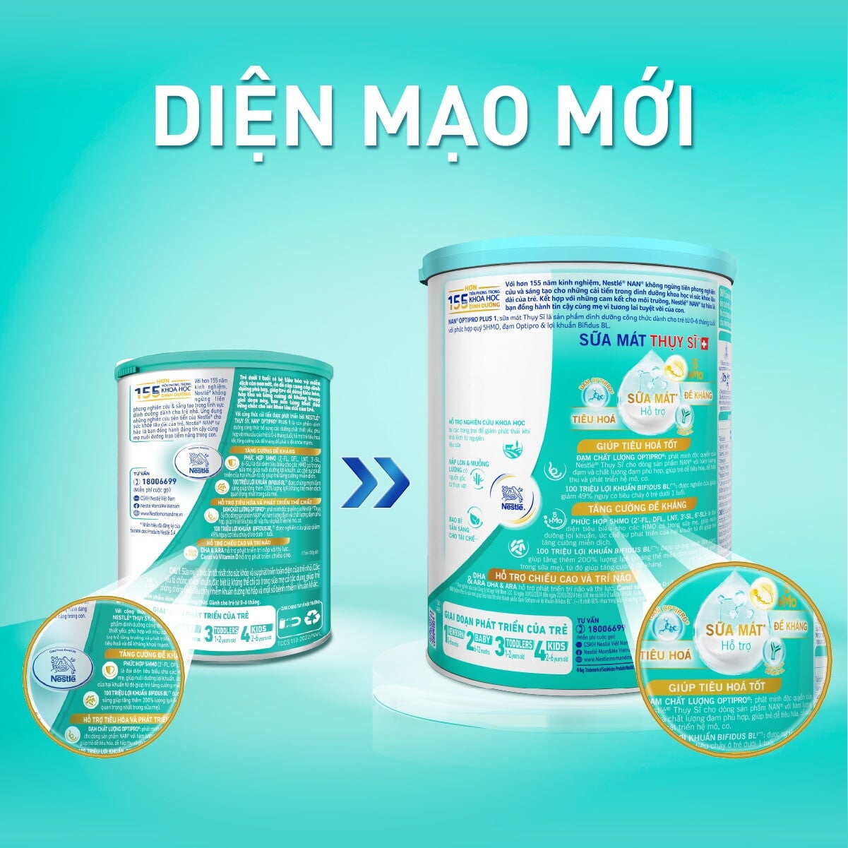 NAN OPTIPRO PLUS&nbsp;1 DIỆN MẠO MỚI MẶT SAU