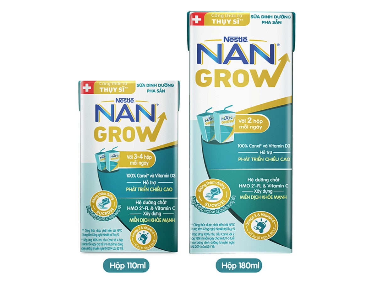 Sữa pha sẵn NAN Grow chứa HMO và vitamin C