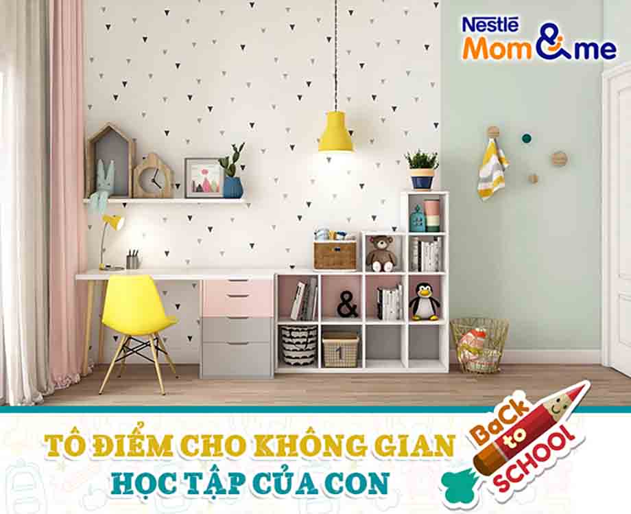 Tô điểm cho không gian học tập của con