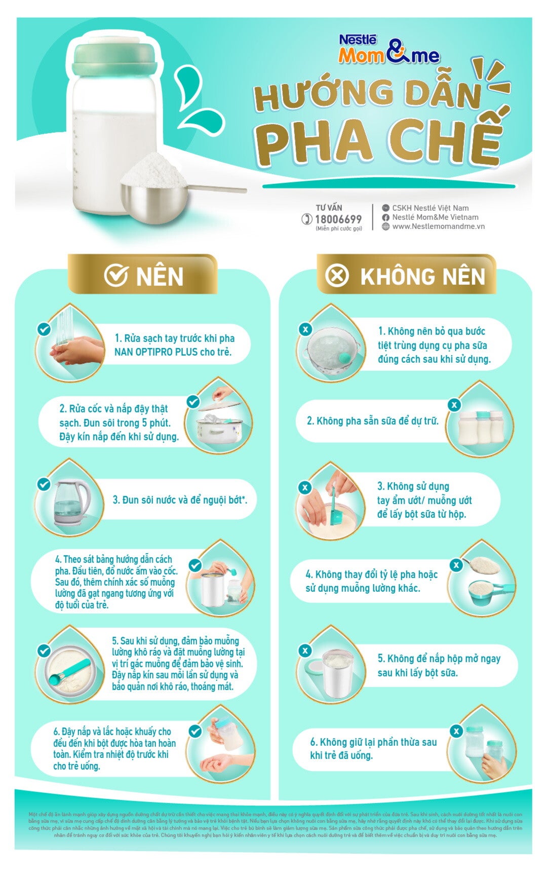 hướng dẫn pha chế NAN Optipro Plus