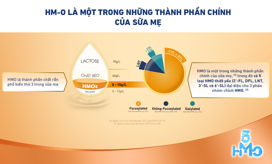 HM-O là thành phần chất rắn phổ biến thứ 3 trong sữa mẹ