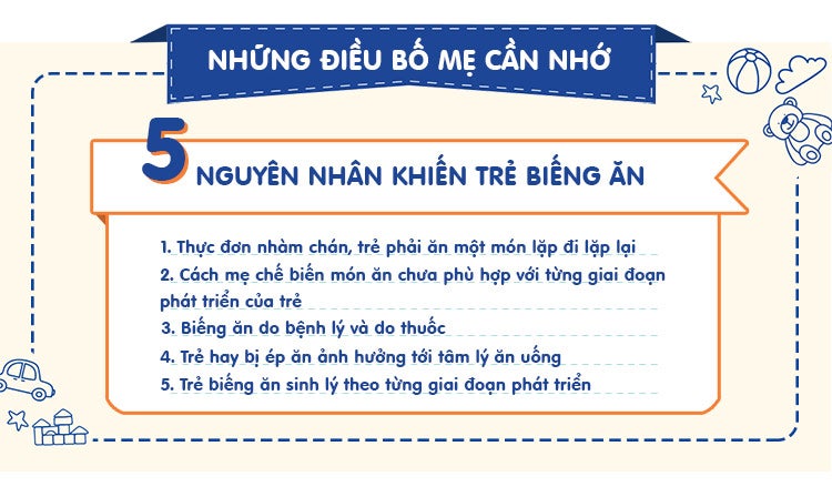 Hình minh họa những lý do khiến trẻ biếng ăn