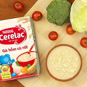 bột ăn dặm gà hầm cà rốt và bắp cải Cách nấu bột ăn dặm gà hầm cà rốt và bắp cải