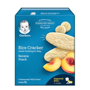 BÁNH GẠO ĂN DẶM GERBER CHUỐI ĐÀO - 48g BÁNH GẠO ĂN DẶM GERBER CHUỐI ĐÀO - 48g