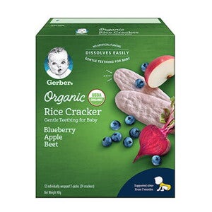 BÁNH GẠO ĂN DẶM GERBER ORGANIC VIỆT QUẤT TÁO CỦ CẢI ĐỎ - 48g BÁNH GẠO ĂN DẶM GERBER ORGANIC VIỆT QUẤT TÁO CỦ CẢI ĐỎ - 48g