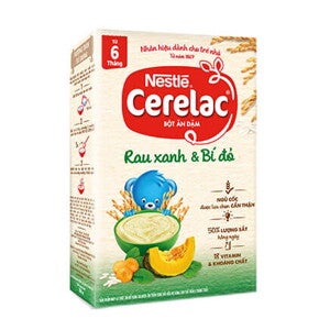 BỘT ĂN DẶM NESTLÉ CERELAC RAU XANH BÍ ĐỎ – 200g BỘT ĂN DẶM NESTLÉ CERELAC RAU XANH BÍ ĐỎ – 200g