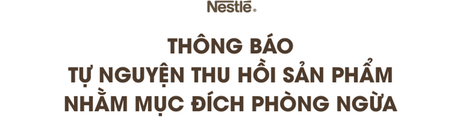 Thông báo tự nguyện thu hồi sản phẩm nhằm mục đích phòng ngừa