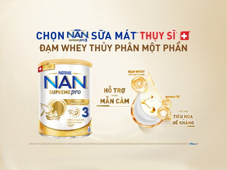 NAN Supreme pro đạm whey thủy phân một phần