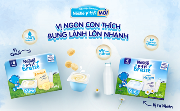 Sữa chua Nestlé P'tit Brassé Nature vị Tự nhiên Sữa chua Nestlé P'tit Brassé Nature vị Tự nhiên
