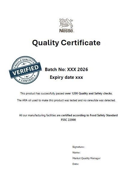 Chứng nhận chất lượng